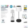 Kép 4/4 - PLATINET Asztali lámpa RGB,  2W, LED, állítható magasságú, 5500K, 160 Lumen, akkumulátoros, 1200 mAh, IP44, fehér