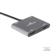 Kép 1/5 - Bluestork USB Hub - HUB-DUO-HDMI (USB3.0, USB-C to 2xHDMI + USB-C, 4K@30Hz, szürke)