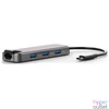 Kép 1/5 - Bluestork USB Hub - HUB-OFFICE (USB-C to 3xUSB 2.0 port + 1xUSB-C + 1xHDMI + 1xRJ45, szürke)