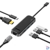 Kép 4/5 - Bluestork USB Hub - HUB-OFFICE (USB-C to 3xUSB 2.0 port + 1xUSB-C + 1xHDMI + 1xRJ45, szürke)