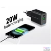 Kép 7/9 - Conceptronic telefon töltő adapter - ALTHEA15B (USB-C+USB-A, 20W, fekete)