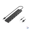 Kép 1/3 - Conceptronic USB Hub - HUBBIES08B (7 Port, USB-A to 7xUSB 2.0, USB táp, fekete)