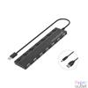 Kép 1/3 - Conceptronic USB Hub - HUBBIES08B (7 Port, USB-A to 7xUSB 2.0, USB táp, fekete)