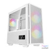 Kép 1/16 - DeepCool Számítógépház - CH360 DIGITAL WH (fekete, 2x14cm +1x12 venti, Mini-ITX / Micro-ATX, 1xUSB3.0, A-RGB, fehér)