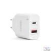 Kép 1/4 - Delight Telefon töltő  - 1db Type-C + 1db USB PD20W gyorstöltéssel, Fehér