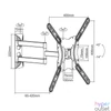 Kép 3/5 - Equip TV Fali konzol - 650407 (23"-55", dönthető, forgatható, kihúzható, Max.: 30kg, fekete)
