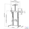 Kép 2/8 - Equip TV állvány - 650605 (60"-100" álló, dönthető, állítható magasság, gurulós, Max.:100kg, fekete/ezüst)