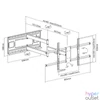 Kép 6/7 - Equip TV Fali konzol - 650327 (43"-80", Max.: 50kg, dönthető, forgatható, fekete)