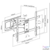 Kép 8/8 - Equip TV Fali konzol - 650335 (37"-80", Max.: 60kg, dönthető, forgatható, fekete)