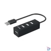 Kép 1/5 - Equip-Life USB Hub - 128955 (4 Port, USB2.0, USB tápellátás, kompakt dizájn, fekete)