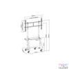 Kép 1/9 - Equip TV állvány - 650609 (60"-105" álló, gurulós, Max.:100kg, fekete)