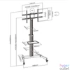 Kép 9/9 - Equip TV állvány - 650630 (37"-86" álló, gurulós, forgatható 90°, dönthető, Max.:50kg, fekete)