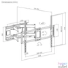 Kép 2/10 - Equip TV Fali konzol - 650343 (60"-120", Max.: 120kg, dönthető, forgatható, fekete)