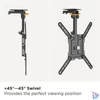 Kép 6/10 - Equip TV Mennyezeti konzol - 650375 (23"-55", dönthető, Max.: 20kg, fekete)