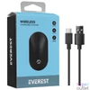 Kép 7/11 - Everest Vezeték nélküli Egér - SMW-399 Black Rechargeable Super Quiet (1600 DPI, 3 gomb, optikai, fekete)