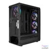 Kép 3/6 - Everest Számítógépház -  FLAT MESH (fekete; plexi; ATX; alsó táp; 4x120mm LED; 1xUSB3.0 + 2xUSB2.0, I/O; porszűrő)