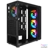 Kép 3/6 - Everest Számítógépház - FACED V1 (fekete; üveg; ATX; alsó táp; 4x120mm LED; 1xUSB3.0 + 2xUSB2.0)