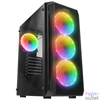Kép 1/6 - Everest Számítógépház - X-RACER (fekete; üveg; ATX; alsó táp; 4x120mm LED, 1xUSB3.0 + 2xUSB2.0)