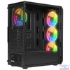 Kép 3/6 - Everest Számítógépház - X-RACER (fekete; üveg; ATX; alsó táp; 4x120mm LED, 1xUSB3.0 + 2xUSB2.0)
