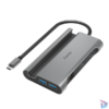 Kép 1/2 - Hama USB HUB - 200143 (USB-C 7in1, 3xUSB 3.1, 2xUSB-C, 1xHDMI, 1xLAN, 100W PD, szürke)