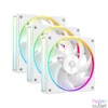 Kép 8/8 - ID-Cooling Cooler 12cm - AF-127-ARGB-W TRIO (29,9dB, max. 132,52 m3/h, 4pin, PWM, 3 x12cm, ARGB LED, fehér)