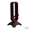 Kép 1/6 - Rampage Fejhallgató állvány - RM-H66 GUARD (fekete, műanyag, USB HUB, Egérkábel tartó, RGB)