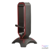 Kép 3/6 - Rampage Fejhallgató állvány - RM-H66 GUARD (fekete, műanyag, USB HUB, Egérkábel tartó, RGB)