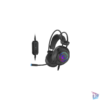 Kép 1/3 - Rampage Fejhallgató - RM-K19 RAGING PLUS (7.1, mikrofon, USB, hangerőszabályzó, nagy-párnás, fekete, RGB LED)