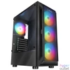Kép 1/6 - Rampage Számítógépház - SHIVA  (fekete; ablakos; ATX, alsó táp, 4x120mm LED)