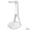 Kép 3/5 - Rampage Fejhallgató állvány - TOWER T14 (fehér, műanyag, USB HUB, RGB)