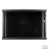 Kép 2/8 - S-Link Rackszekrény - 7U 19" fali kivitel (400x530x400mm, ablakos, Flatpack, Fekete)