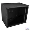 Kép 4/7 - S-Link Rackszekrény - 9U 19" fali kivitel (450x530x400mm, ablakos, Flatpack, Fekete)