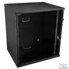 Kép 4/8 - S-Link Rackszekrény - 12U 19" fali kivitel (530x440x400mm, ablakos, Flatpack, Fekete)