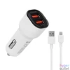 Kép 1/6 - S-Link Autós töltő - SL-EC30L (2db USB, 5V/2.4A/3,4A, 17W, Lightning, 100cm adat+töltőkábel, fehér)