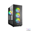Kép 1/2 - Sharkoon Számítógépház - Rebel C50 RGB Black (fekete; ablakos; ATX, 4x120mm RGB ventilátor; 2xUSB3.0; 1xUSB 3.2; I/O)