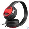 Kép 5/7 - Snopy Fejhallgató - SN-101 BONNY Red (stereo, mikrofon, 3.5mm jack, hangerőszabályzó, 1m kábel, fekete-piros)