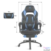Kép 7/8 - Spirit of Gamer szék - MUSTANG Blue (állítható dőlés/magasság; kihajtható lábtartó; max.120kg-ig, kék)