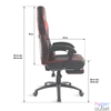 Kép 5/8 - Spirit of Gamer szék - MUSTANG Red (állítható dőlés/magasság; kihajtható lábtartó; max.120kg-ig, piros)