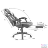 Kép 5/8 - Spirit of Gamer szék - MUSTANG White (állítható dőlés/magasság; kihajtható lábtartó; max.120kg-ig, fehér)