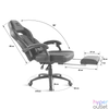 Kép 3/8 - Spirit of Gamer szék - MUSTANG Black (állítható dőlés/magasság; kihajtható lábtartó; max.120kg-ig, fekete)