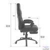 Kép 4/8 - Spirit of Gamer szék - MUSTANG Black (állítható dőlés/magasság; kihajtható lábtartó; max.120kg-ig, fekete)