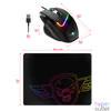 Kép 7/14 - Spirit of Gamer Egér - PRO-M3 RGB (Optikai, 7200DPI, 8 gomb, harisnyázott kábel, fekete) + egérpad