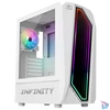 Kép 1/13 - Spirit of Gamer Számítógépház - INFINITY White (fekete, ablakos, 2x12cm ventilátor, alsó táp,  ATX, 1xUSB3.0, 2xUSB2.0)