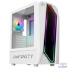 Kép 1/13 - Spirit of Gamer Számítógépház - INFINITY White (fekete, ablakos, 2x12cm ventilátor, alsó táp,  ATX, 1xUSB3.0, 2xUSB2.0)