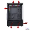 Kép 4/9 - Spirit of Gamer Számítógépház - SPECTRA Black (fekete, ablakos, 3x12cm ventilátor, alsó táp,  ATX, 1xUSB3.0, 2xUSB2.0)
