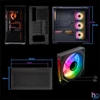 Kép 11/13 - Spirit of Gamer Számítógépház - SPARK Black (fekete, ablakos, 6x12cm ventilátor, alsó táp,  ATX, 2xUSB3.0, 1xUSB-C)