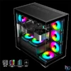 Kép 4/13 - Spirit of Gamer Számítógépház - SPARK Black (fekete, ablakos, 6x12cm ventilátor, alsó táp,  ATX, 2xUSB3.0, 1xUSB-C)
