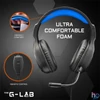 Kép 2/8 - The G-Lab Fejhallgató - KORP  YTTRIUM (mikrofon, 3,5 Jack, hangerőszabályzó, nagy-párnás, RGB, fekete)