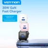 Kép 4/4 - Vention USB-C+A (30W/30W, 2-portos, fekete, GaN), töltő