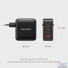 Kép 1/5 - Vention 4-port USB-C+C+C+A (140W/140W/30W/18W 4-portos, GaN, fekete),1,5m, töltő